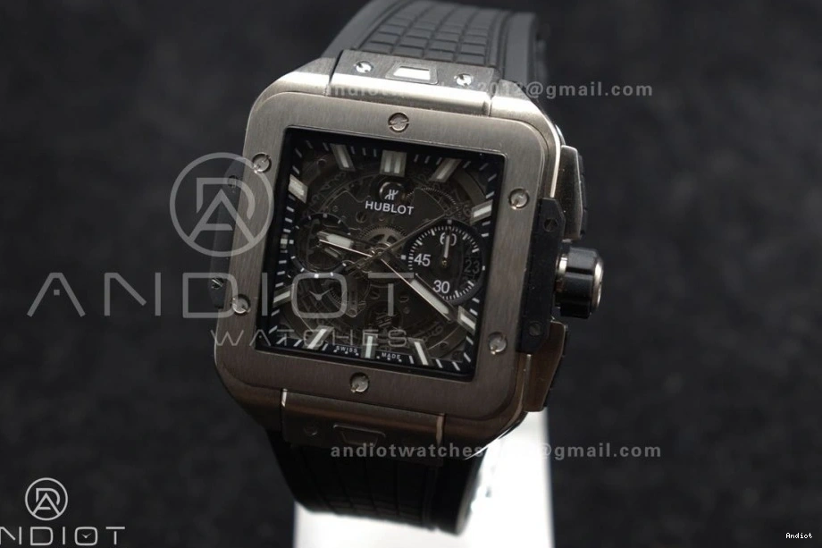 Edition Unico on Dial Titanium Rubber Square Black Bang Best BBF Strap 1:1 Skeleton 42mm A1280 0523
